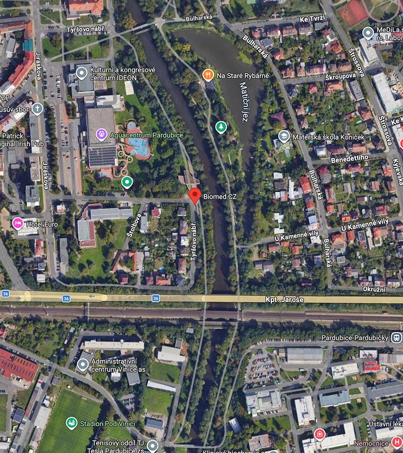 Mapa — BIOMED CZ, Štolbova 2886, Pardubice